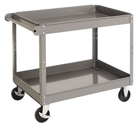 TENNSCO, Two Shelf Metal Cart,24x36x32H,Gray - 51UL74|SC-2436 - Grainger