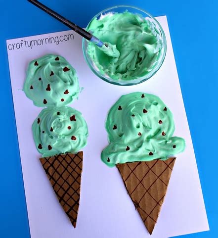 Puffy Paint Ice Cream Cone Craft for Kids - Crafty Morning