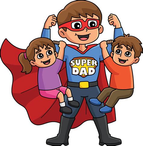 Fathers Day Super Dad Cartoon Colored Clipart 25374864 Vector Art at ...