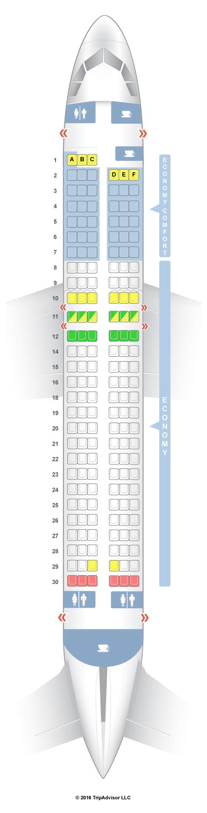 SeatGuru Seat Map Alitalia Airbus A320 (320) One Class