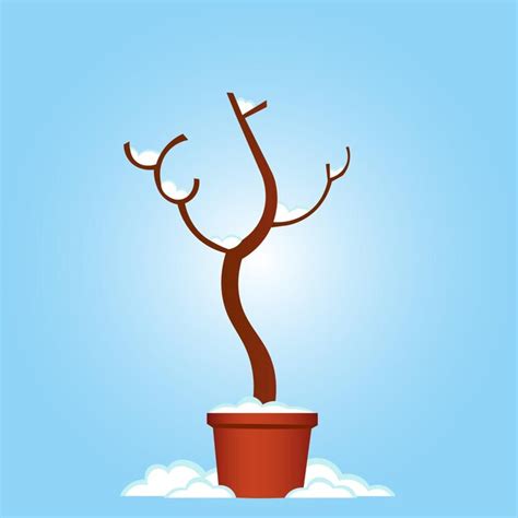 Premium Vector | Snow falling on trees in winter