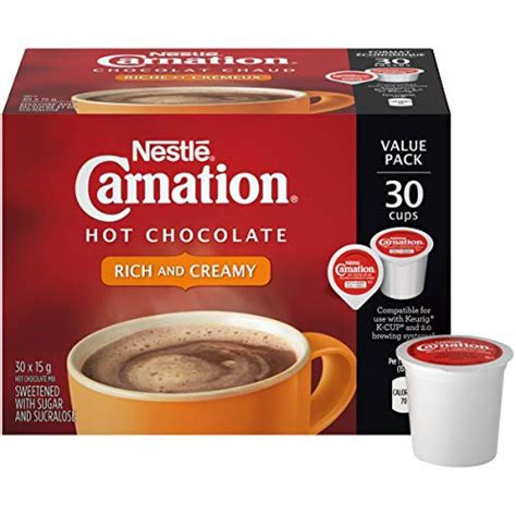 Carnation Hot Chocolate, Rich and Creamy, Keurig K-Cup Compatible Pods, 30 count — Deals from ...