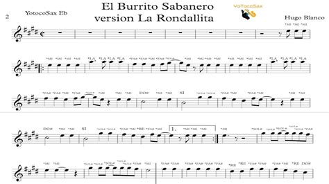 BURRITO SABANERO Partitura con Notas para SAXO ALTO Chords - Chordify