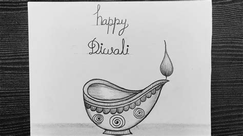 Diya Drawing Step By Step // Easy Diya Drawing For Diwali | Diwali drawing, Diwali images for ...