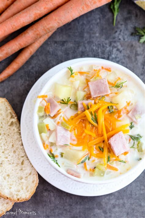 Cheesy Ham and Vegetable Chowder - Gather for Bread