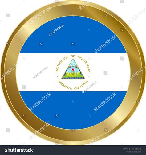 Nicaragua National Flag Badge Vector Illustration Stock Vector (Royalty ...