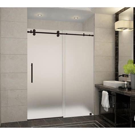 Aston Langham 56 in. - 60 in. x 75 in. Frameless Sliding Shower Door ...