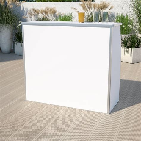 Flash Furniture 4' White Laminate Foldable Bar - Portable Event Bar ...