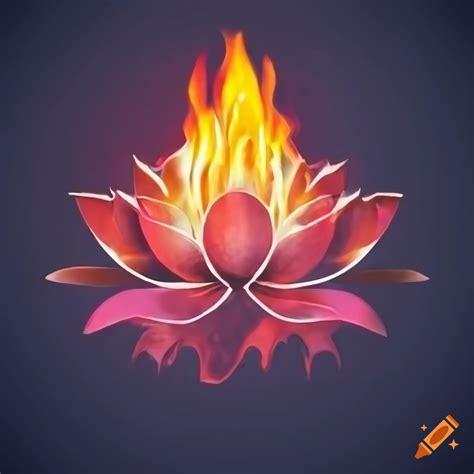 Lotus stencil with fiery background on Craiyon