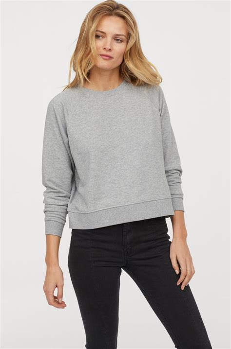 H&M Sweatshirt Light Grey Melange