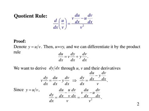 Quotient Rule Derivative