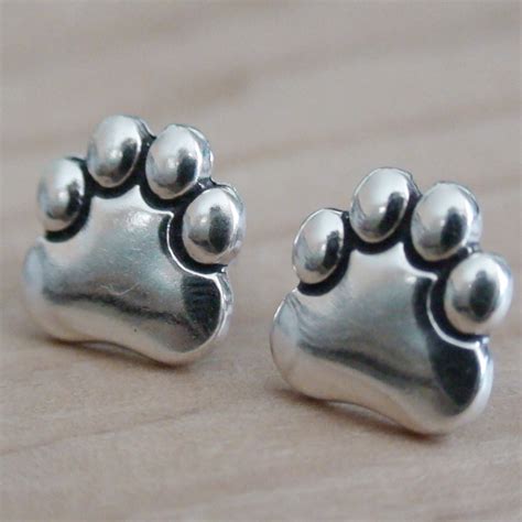 Paw Earrings - Sterling Silver Post Earrings