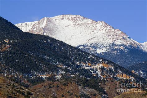 Snow Capped Pikes Peak in Winter Photograph by Steven Krull - Fine Art America