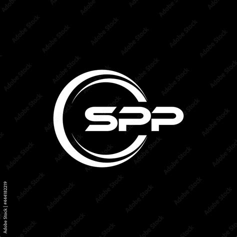 SPP letter logo design with black background in illustrator, vector ...