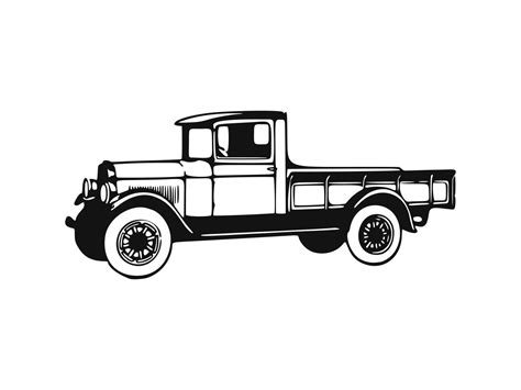 Old Vintage Cars, Vintage Trucks, Old Trucks, Pickup Trucks, Vintage Truck Nursery, Silhouette ...