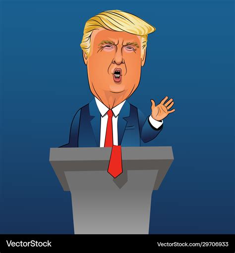 Caricature president donald trump Royalty Free Vector Image