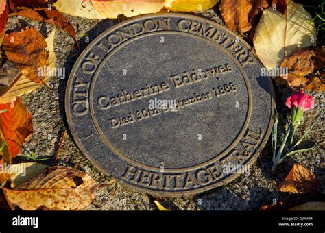 Memorial marker (Grave) to Catherine Eddowes, the 4th victim of Jack ...