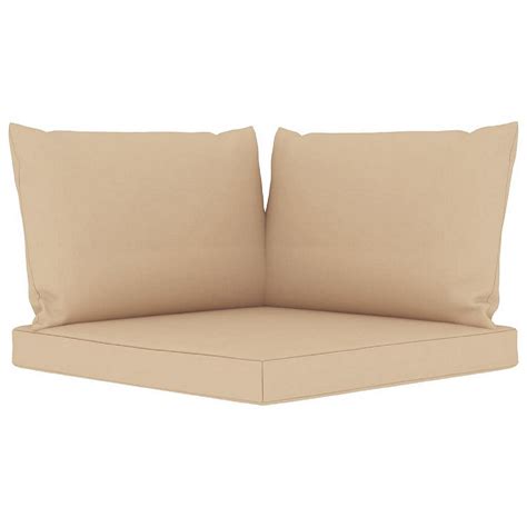 vidaXL Pallet Sofa Cushions 3 pcs Beige Fabric | Oriental Trading