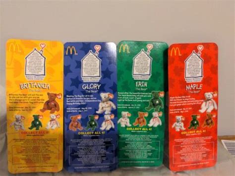 1999 McDonald's 4 TY Beanie Babies; Maple, Erin, Glory and Britannia | #4612056021