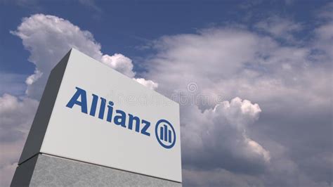 Logo of ALLIANZ on a Stand Against Cloudy Sky, Editorial 3D Rendering ...