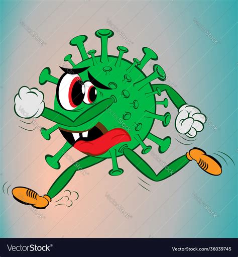 Cartoon scared and angry coronavirus covid-19 Vector Image