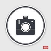 Photo camera emblem — Stock Vector © Seamartini #48432773