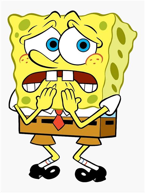 "nervous spongebob" Sticker for Sale by mostlybubble | Redbubble