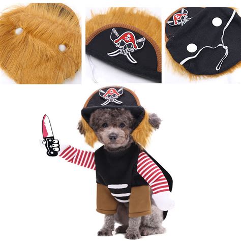 Halloween Pirate Costume for Pet Dog Cat,Funny Pirate Dog Cats Costumes, Pet Halloween Christmas ...