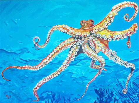 Out of the Blue Octopus | KIM RODY Ocean Art Octopus Painting, Octopus ...