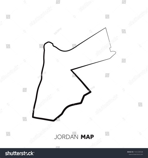 Jordan Vector Country Map Outline Black Stock Vector (Royalty Free ...