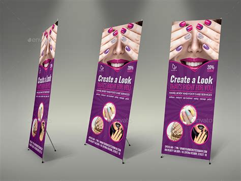 Nail Salon Signage Roll-Up Banner Template by OWPictures | GraphicRiver