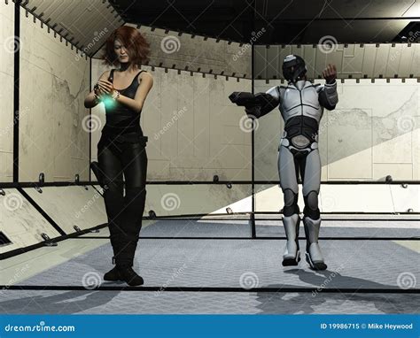 Futuristic Prisoner And Guard Stock Image | CartoonDealer.com #19986715