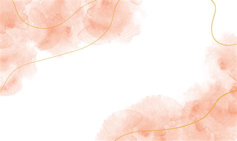 Free Abstract Orange Pastel Watercolor Paint Stain Background With Gold Line 20575942 PNG with ...