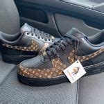 BLACK CUSTOM LV AIR FORCE 1 – Derivation Customs – Custom sneakers Swarovski trainers