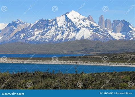 Cordillera Paine in Torres Del Paine National Park. Patagonia Stock ...