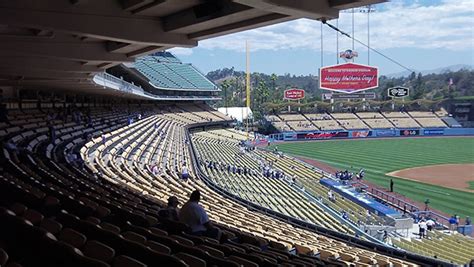 Where are shaded seats at Dodger Stadium for a day game?