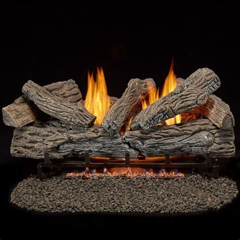 Bluegrass Living 30-in 32000-BTU Dual-Burner Vent-Free Gas Fireplace Logs with Thermostat in the ...