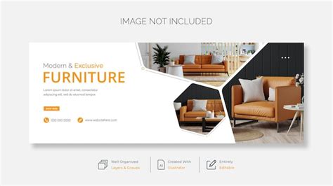 Premium Vector | Modern furniture facebook cover page banner template