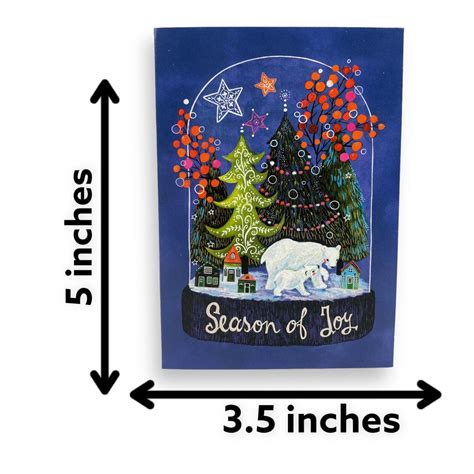 20pk Peter Pauper Deluxe Holiday Christmas Cards Snow Globe Polar Bears 3.5"x5" | eBay