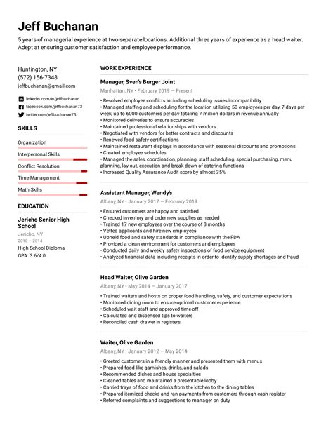 Restaurant Manager Resume Example & Writing Tips for 2022