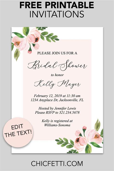 Printable Wedding Shower Invitations Templates - Wedding Invitations ...