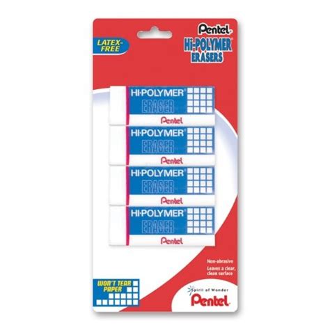 Pentel Hi Polymer Eraser, Large,4pk BestPensOnline.com