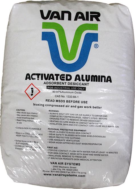 Activated Alumina Desiccant 3/16" 50lb Bag - Van Air Inc