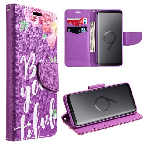 Samsung Galaxy S9 Trndy Leather Flip Wallet Case - Walmart.com