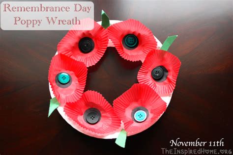 Remembrance Day Poppy Wreath Craft • The Inspired Home