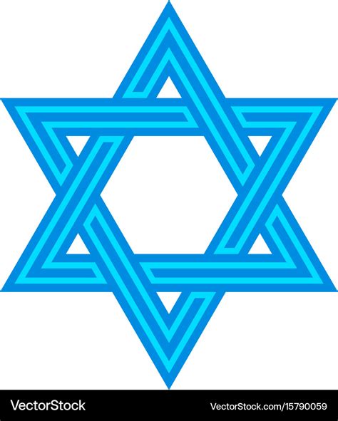 Jewish star of david six pointed star in black Vector Image