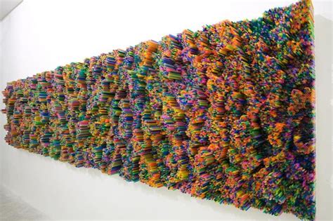 3D Straw Art Produces Beautiful Multi-Colored Layers