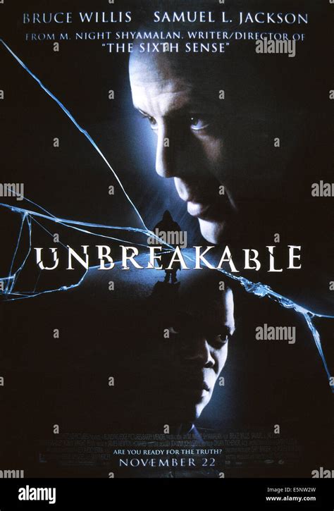 UNBREAKABLE, US poster art, from top: Bruce Willis, Samuel L. Jackson ...