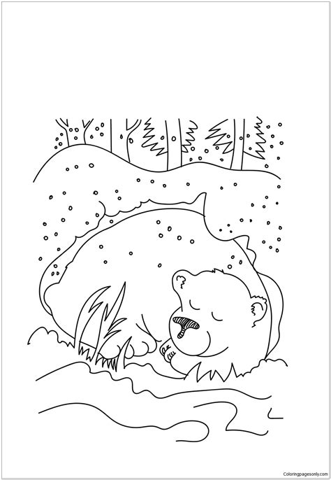 Free Hibernation Coloring Pages