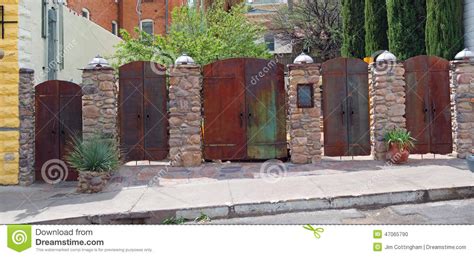 Metal Gates stock photo. Image of heavy, color, sidewalk - 47065790